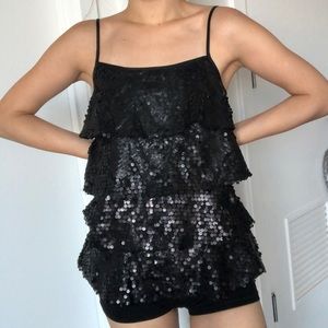 H&M sequin top in black